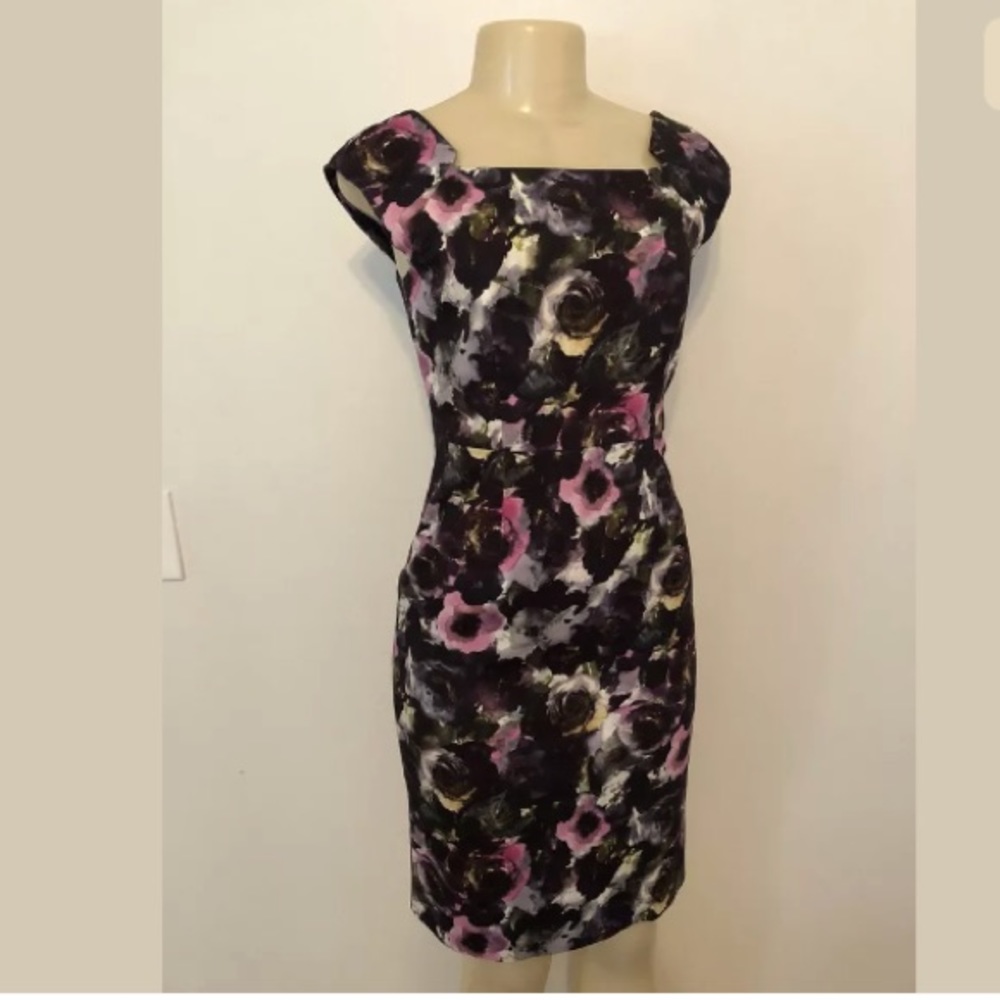 NWT Milly Blush Floral Watercolor Sheath Dress 2